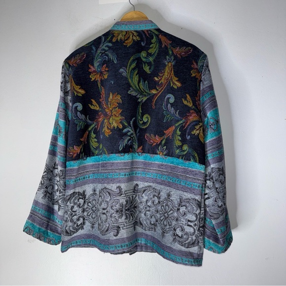 Vintage Sag Harbor Tapestry Jacket / Blazer Paisley Color Block EUC 14 - Picture 2 of 5